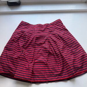 JCrew Striped Red and Navy Women's Skirt